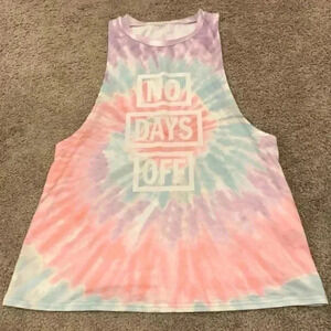 Large Comfy NO DAYS OFF Tie Die Sports Top